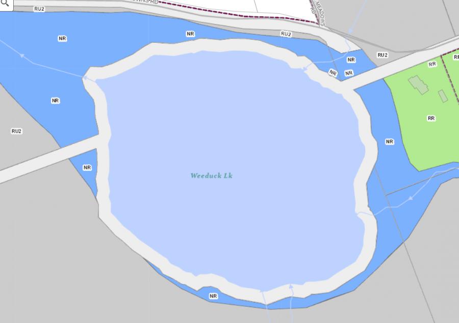 Zoning Map of Weeduck Lake in Municipality of Huntsville and the District of Muskoka