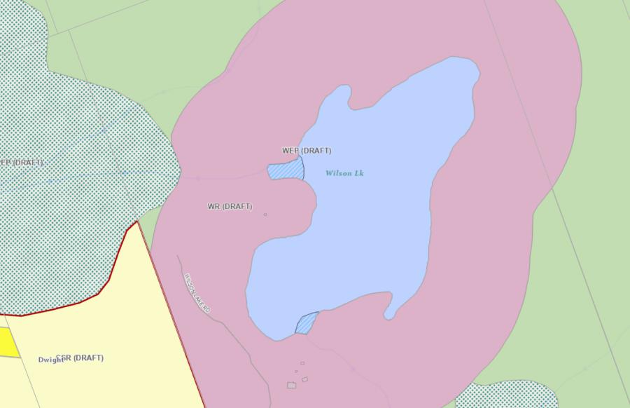 Zoning Map of Wilson Lake in Municipality of Lake of Bays and the District of Muskoka
