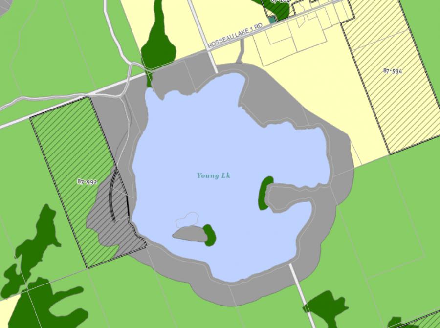 Zoning Map of Young Lake in Municipality of Muskoka Lakes and the District of Muskoka
