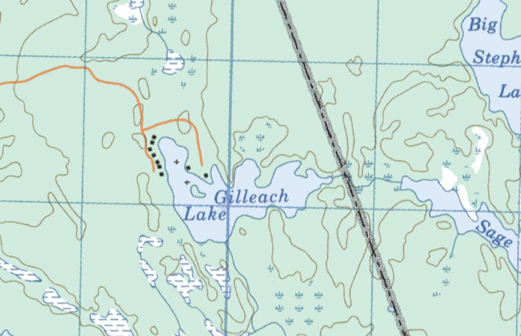 Topographical Map of Gilleach Lake -  - Muskoka