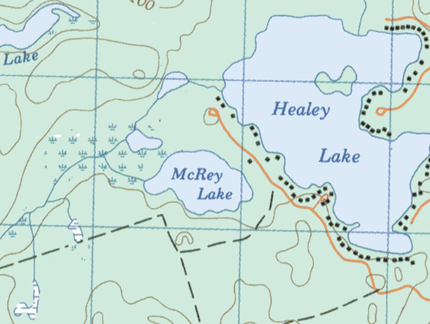 Topographical Map of McRey Lake -  - Muskoka