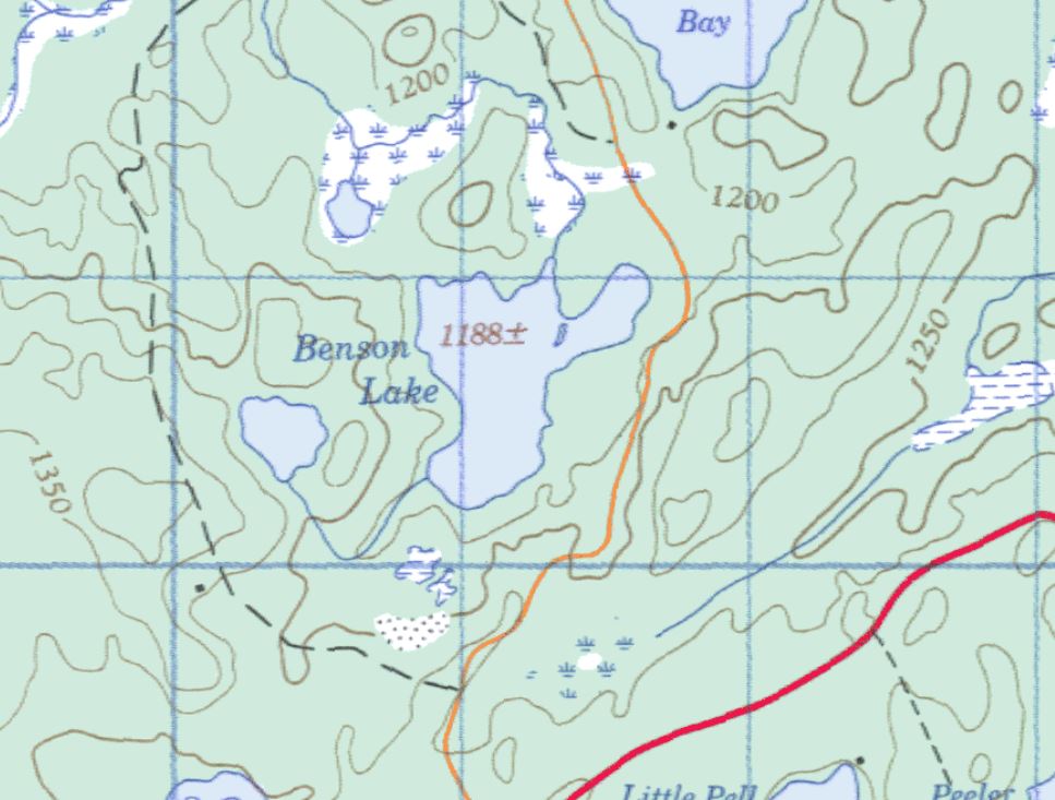 Topographical Map of Benson Lake -  - Muskoka