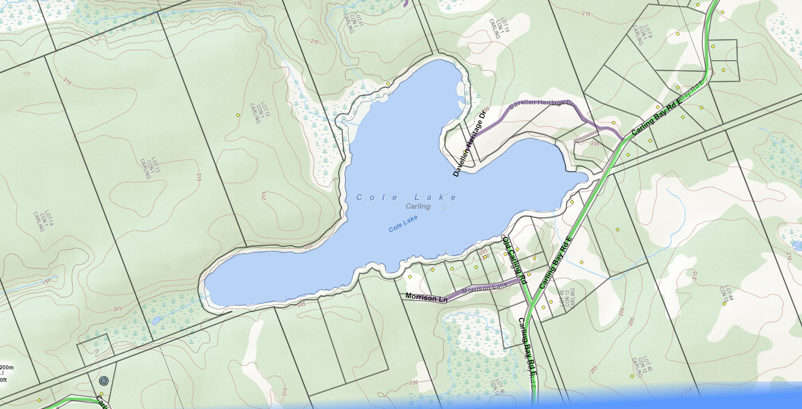 Cole Lake Cadastral Map - Cole Lake - Muskoka