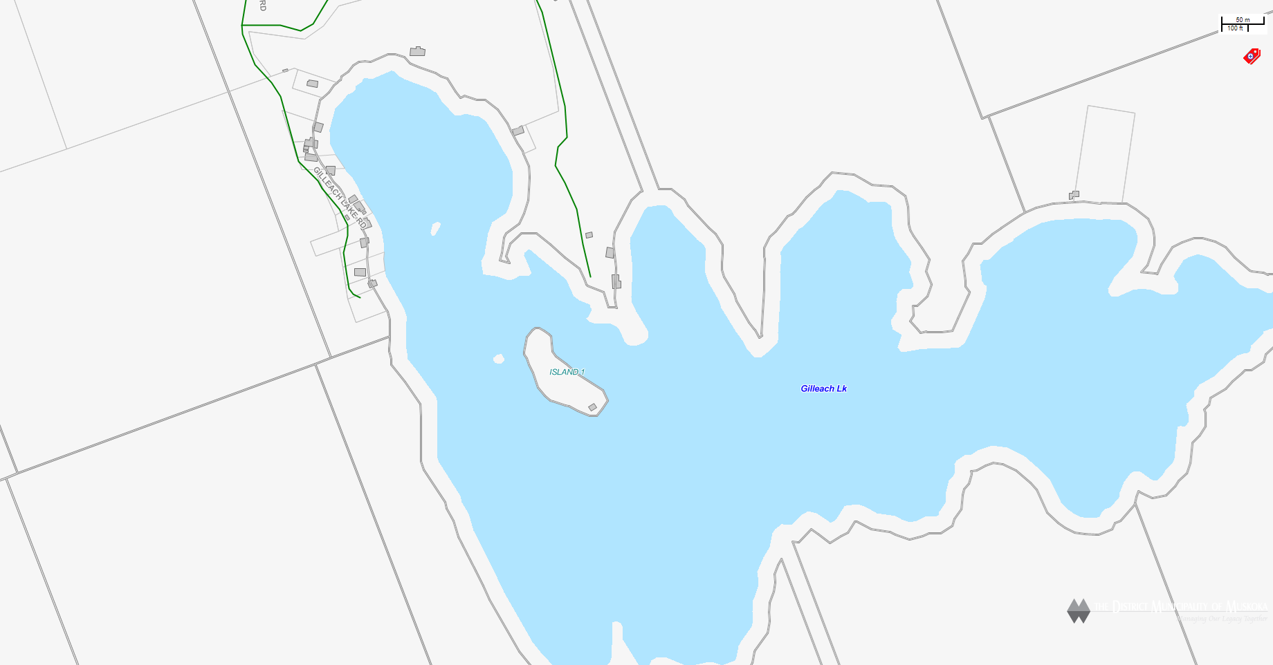 Gilleach Lake Cadastral Map - Gilleach Lake - Muskoka