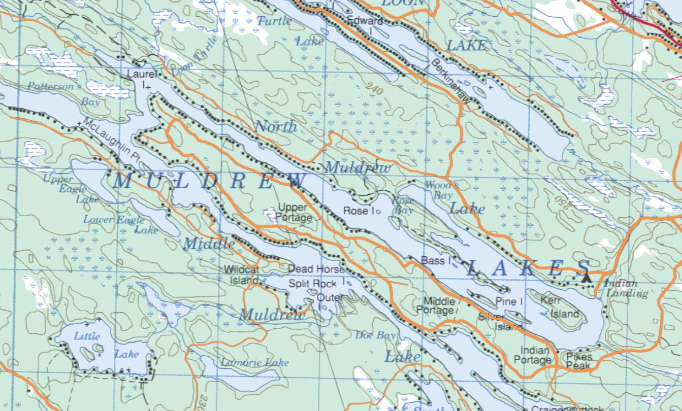 Topographical Map of North Muldrew Lake -  - Muskoka