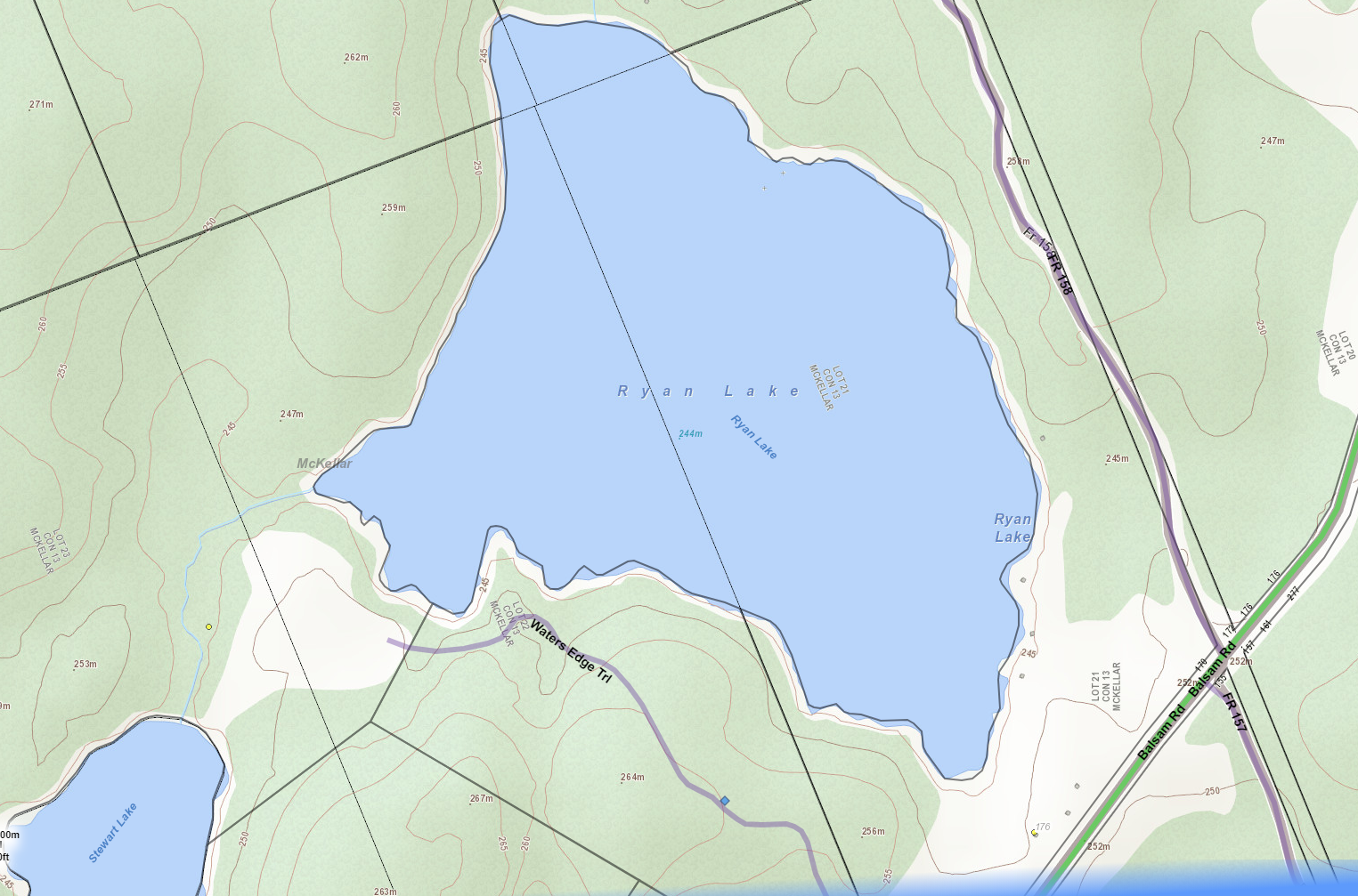 Tarver Lake Cadastral Map - Tarver Lake - Muskoka
