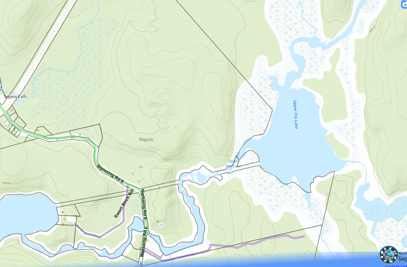 Upper Fry Lake Cadastral Map - Upper Fry Lake - Muskoka