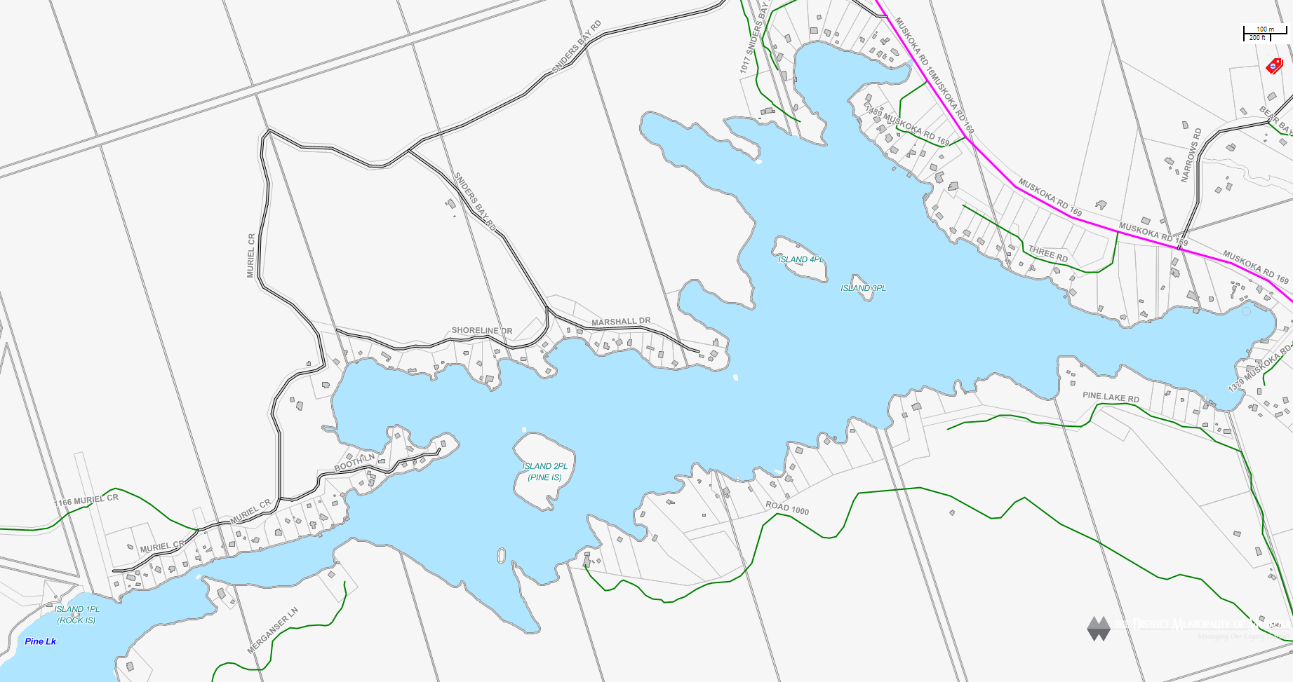 Pigeon Lake Cadastral Map - Pigeon Lake - Muskoka