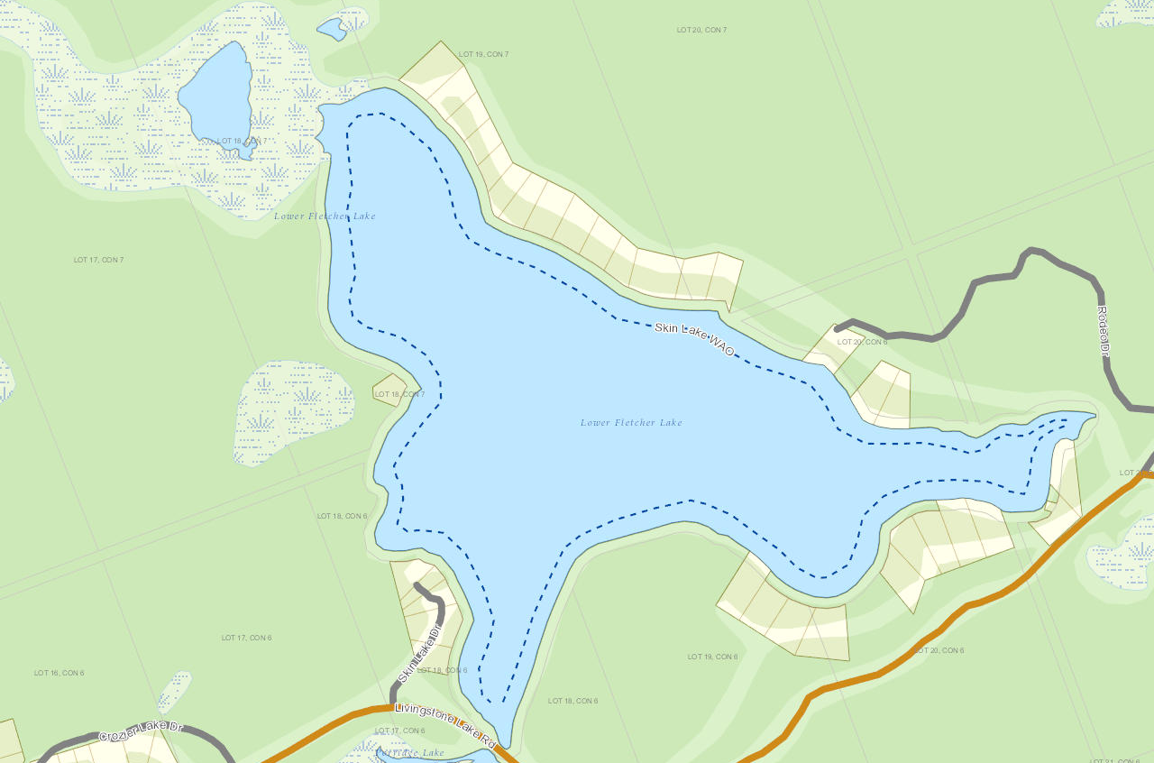 Lower Fletcher Lake Cadastral Map - Lower Fletcher Lake - Muskoka