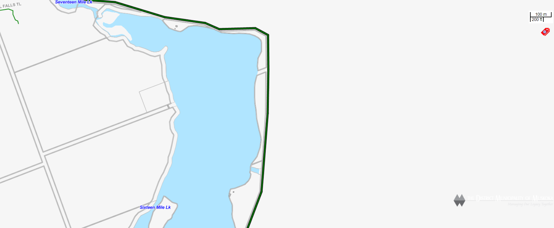 Cadastral Map Sixteen Mile Lake -  - Muskoka