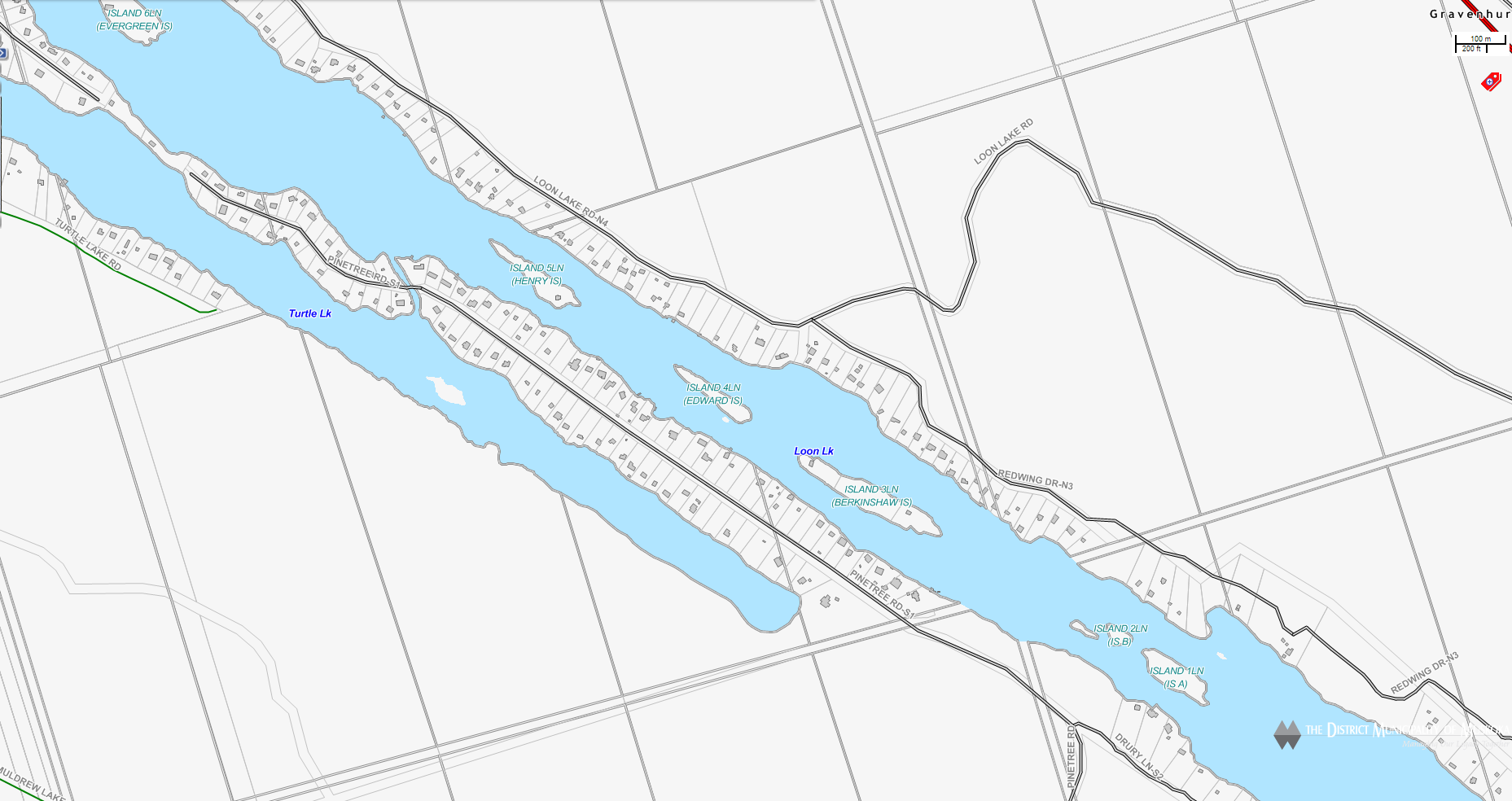 Mainhood Lake Cadastral Map - Mainhood Lake - Muskoka