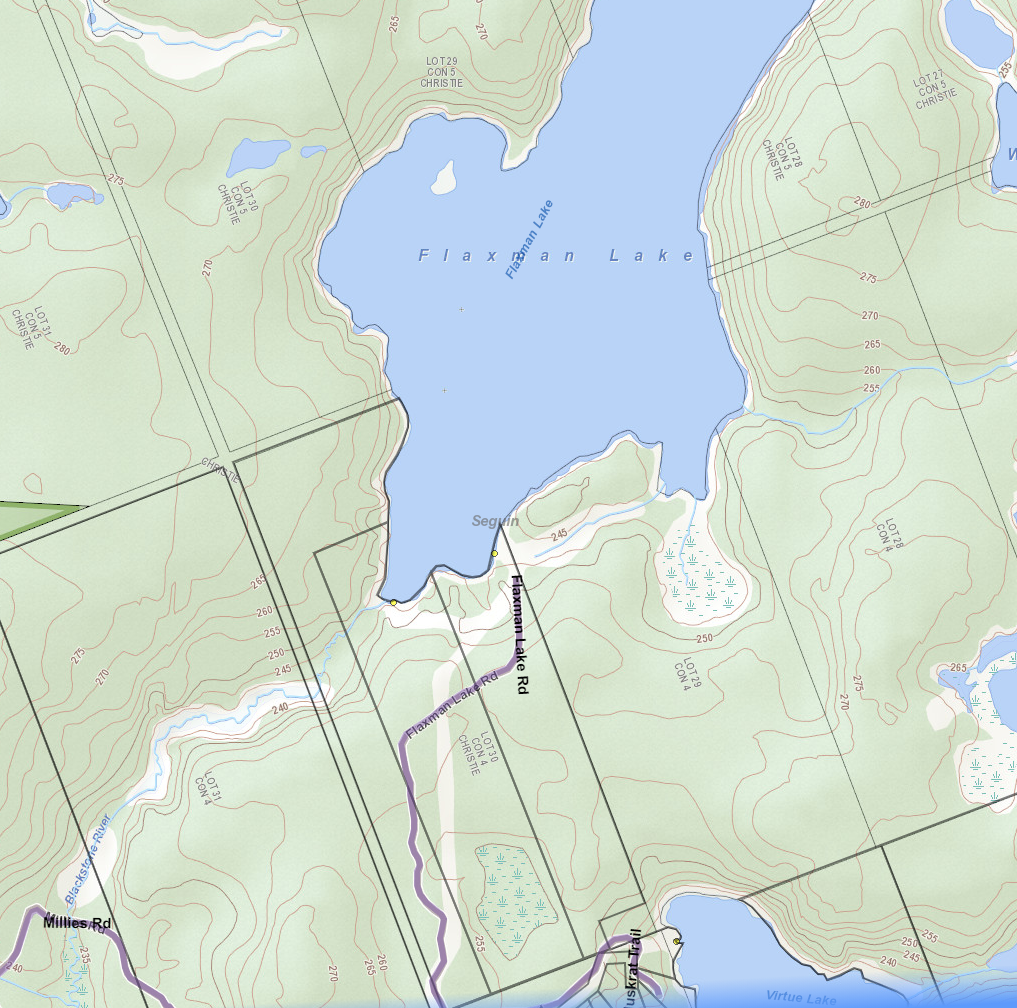 Flaxman Lake Cadastral Map - Flaxman Lake - Muskoka