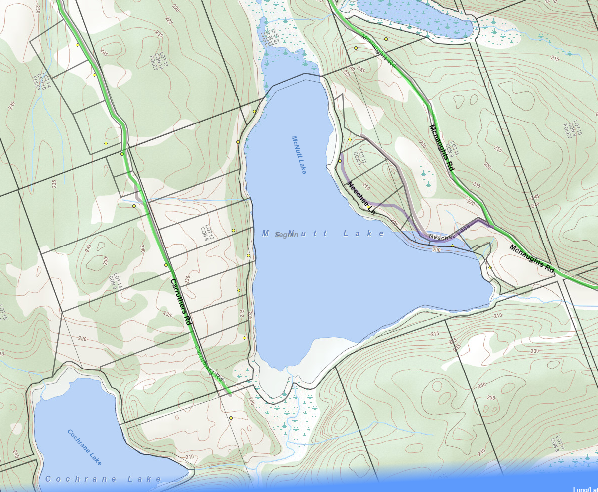 McNutt Lake Cadastral Map - McNutt Lake - Muskoka