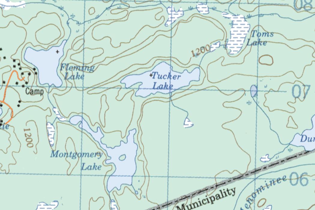 Topographical Map of Tucker Lake -  - Muskoka