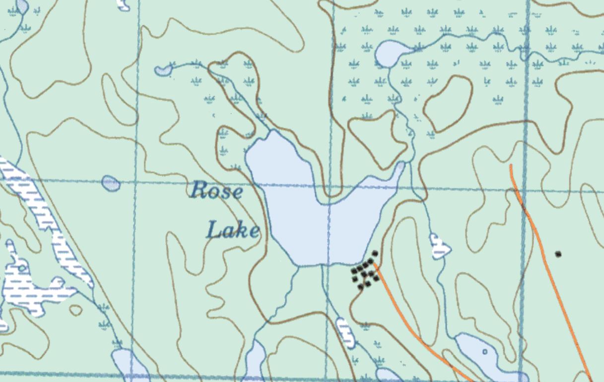Topographical Map of Rose Lake -  - Muskoka