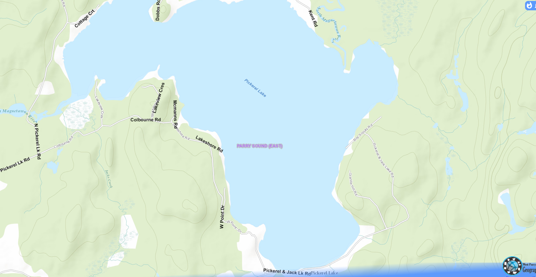 Pickerel Lake Cadastral Map - Pickerel Lake - Muskoka