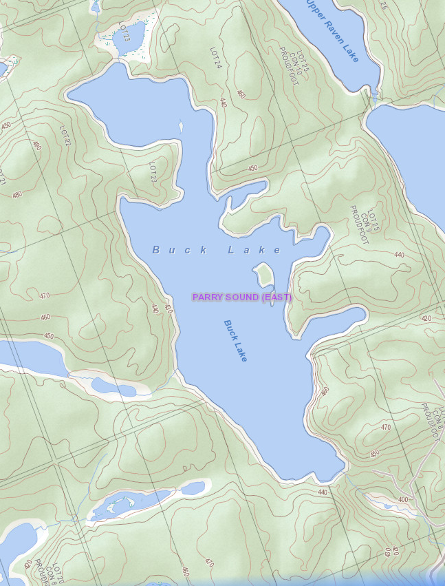 Buck Lake Cadastral Map - Buck Lake - Muskoka