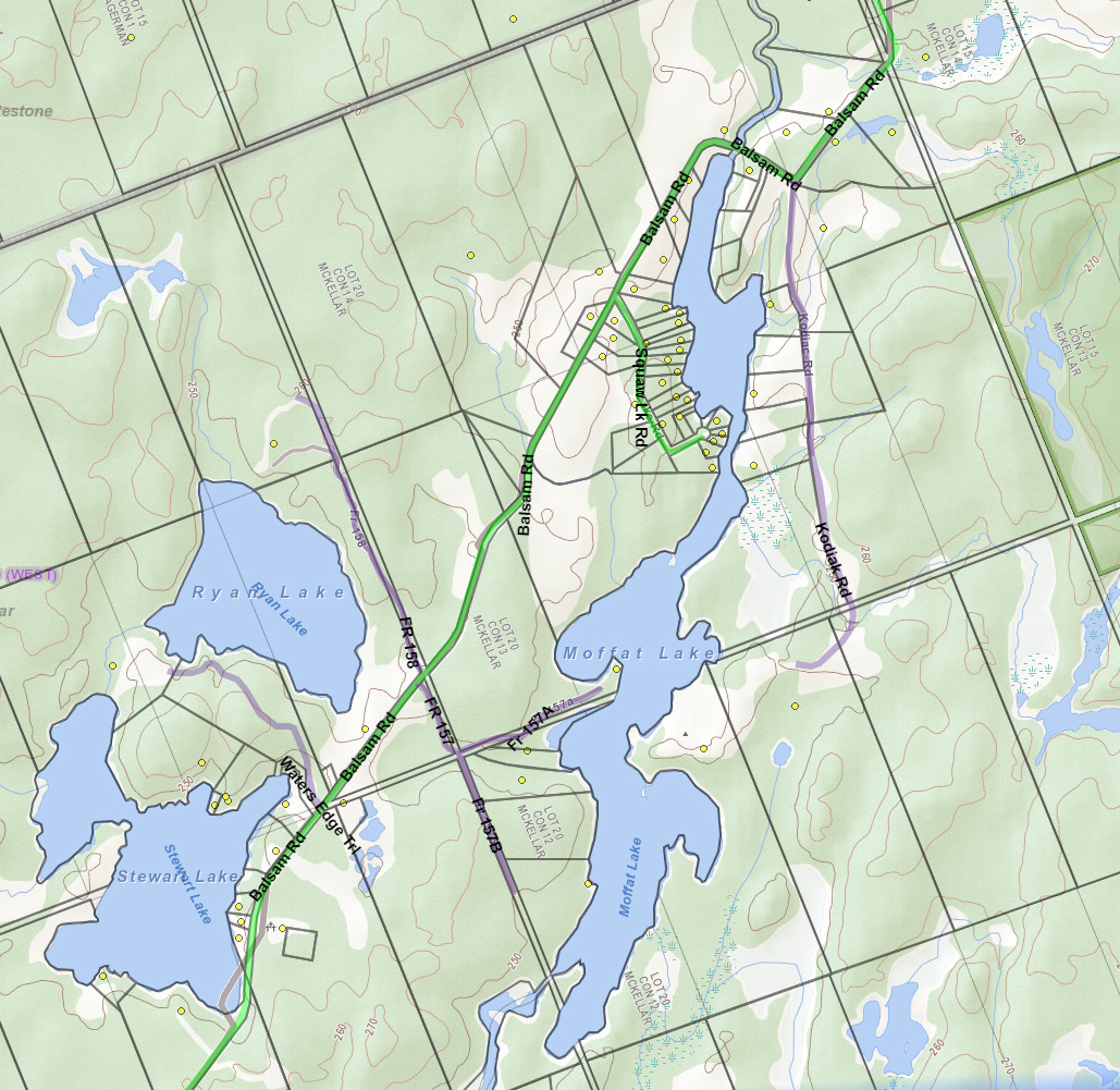 Moffat Lake Cadastral Map - Moffat Lake - Muskoka