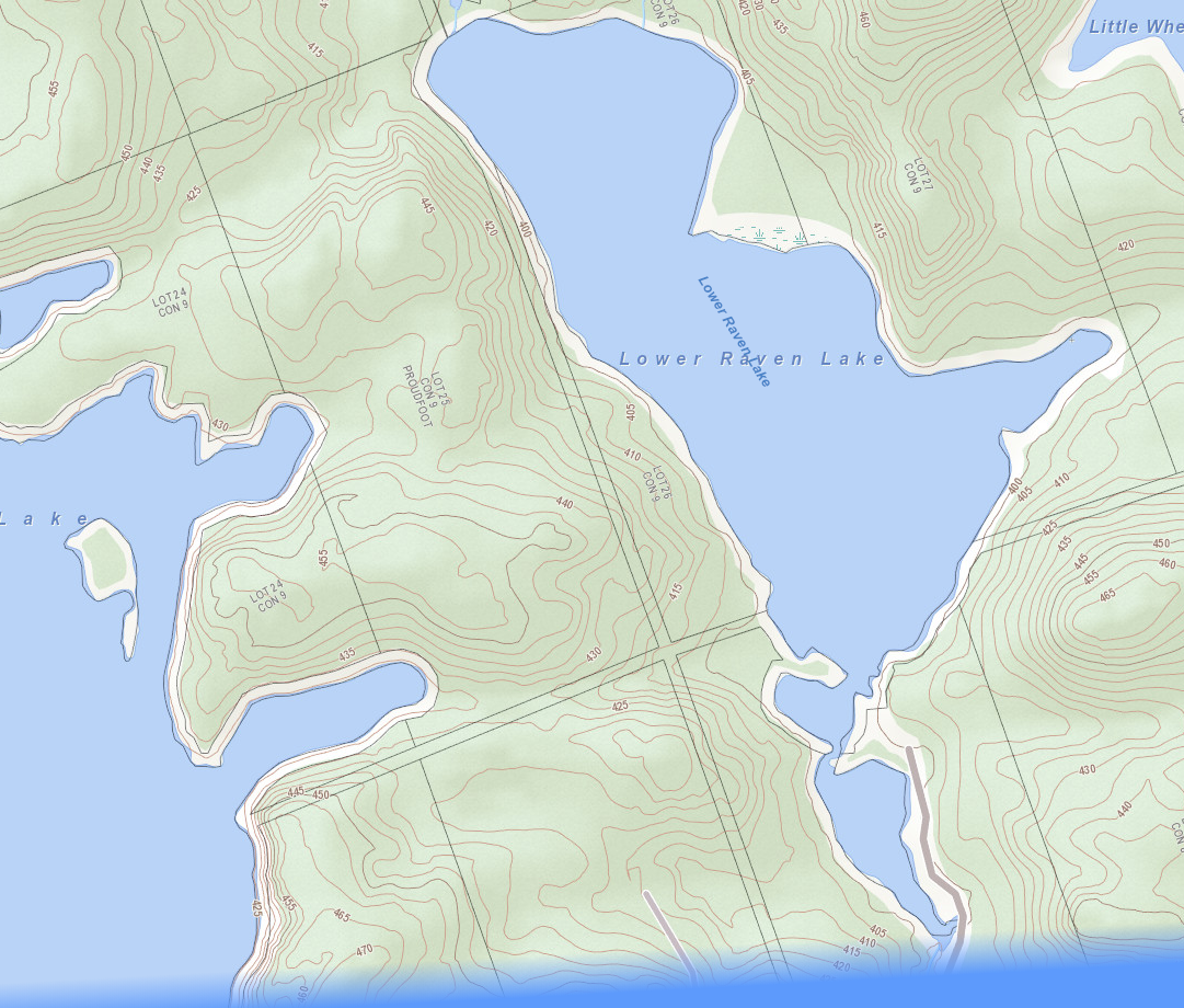 Lower Raven Lake Cadastral Map - Lower Raven Lake - Muskoka