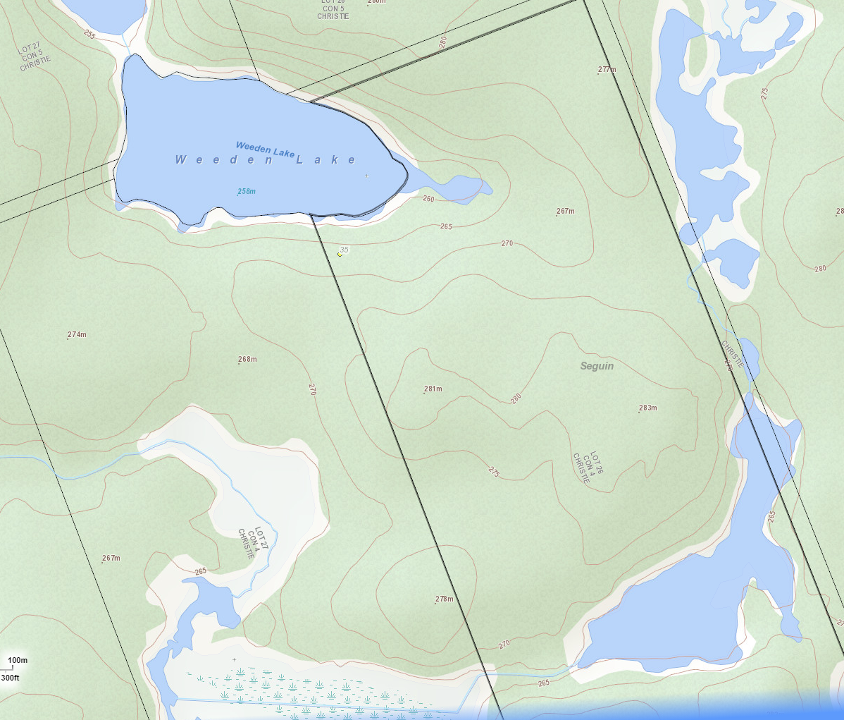 Weeden Lake Cadastral Map - Weeden Lake - Muskoka