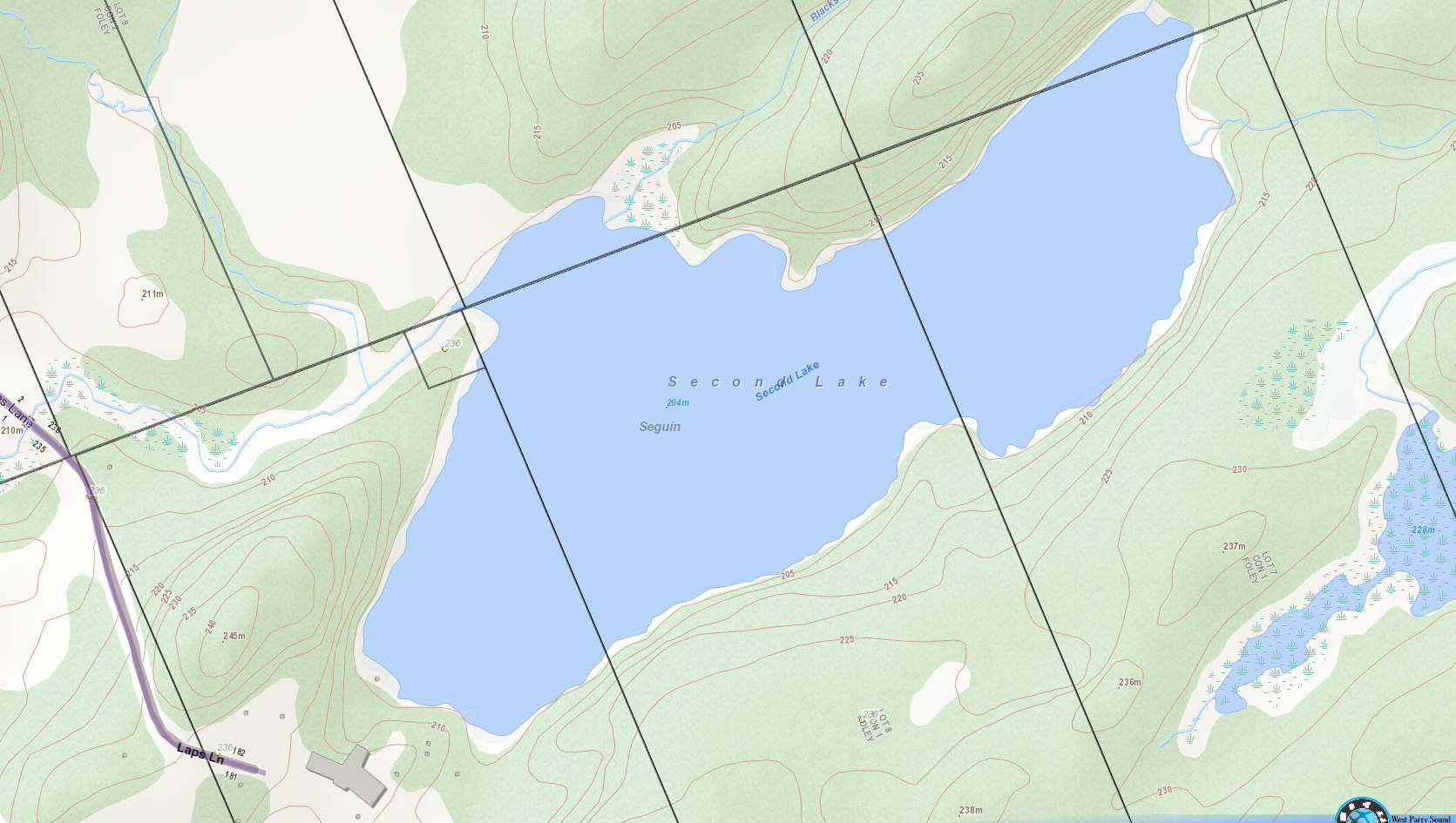 Second Lake Cadastral Map - Second Lake - Muskoka