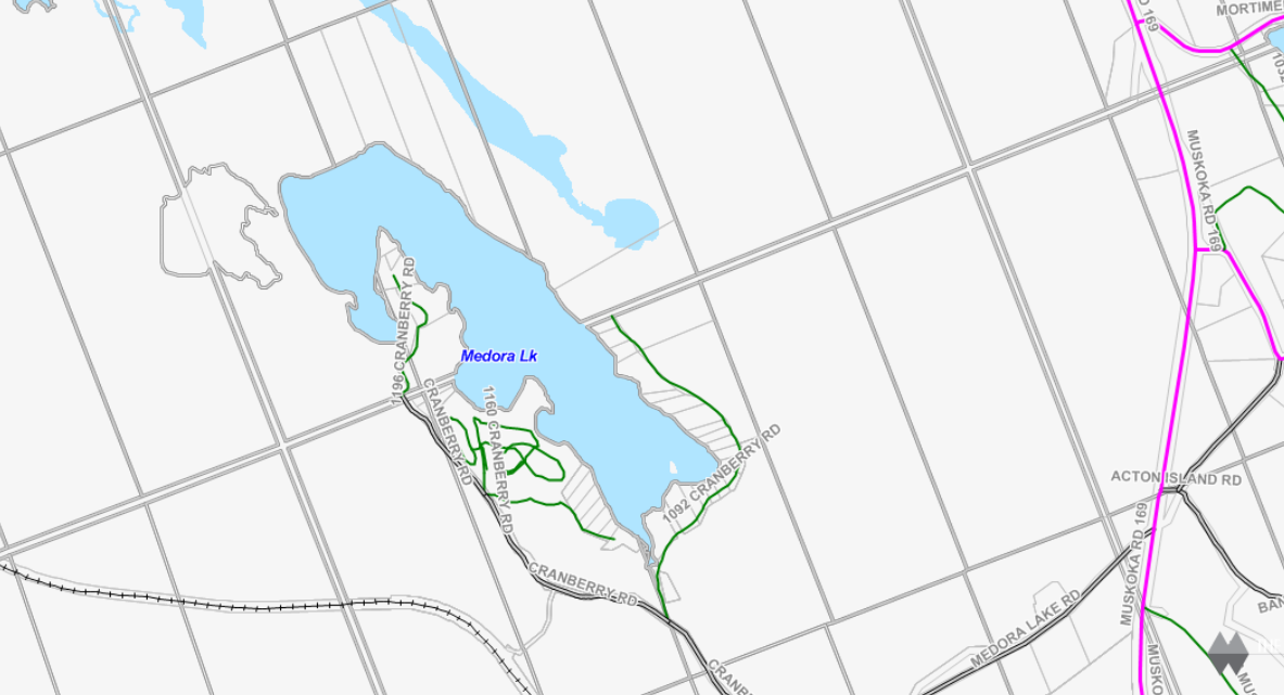 Cadastral Map Medora Lake -  - Muskoka