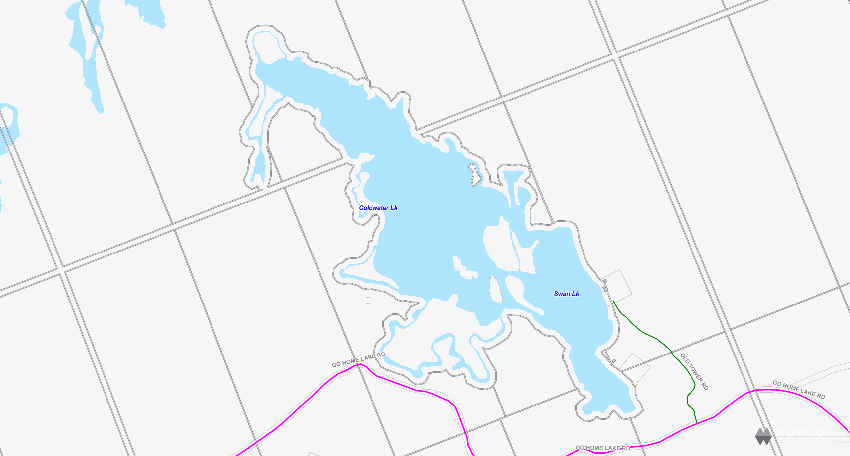 Coldwater Lake Cadastral Map - Coldwater Lake - Muskoka