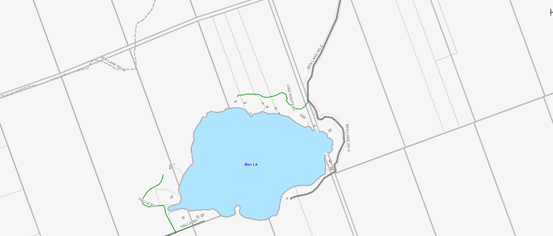 Ben Lake Cadastral Map - Ben Lake - Muskoka