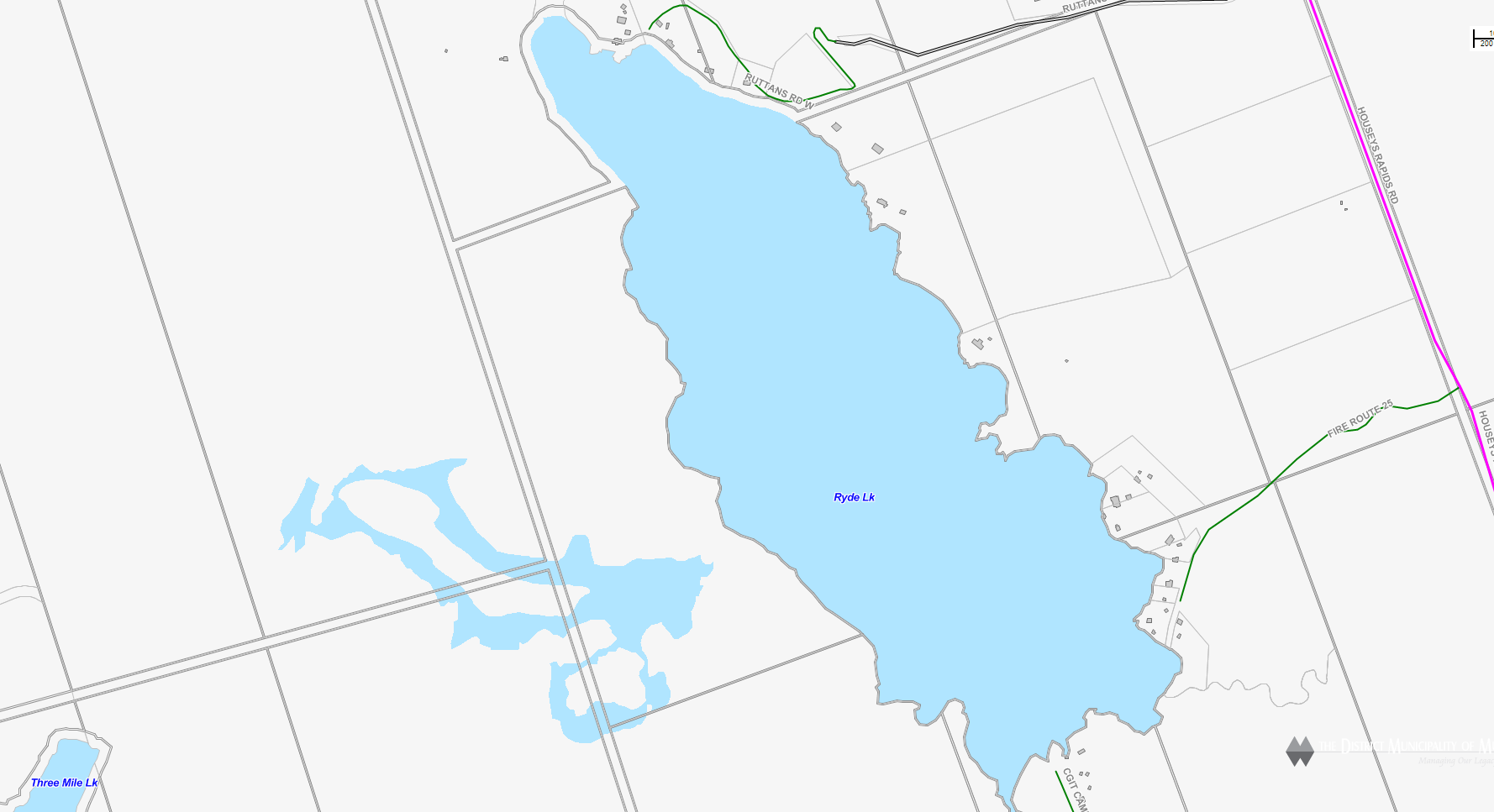 Ryder Lake Cadastral Map - Ryder Lake - Muskoka