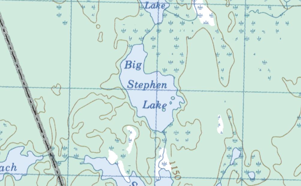Topographical Map of Big Stephen Lake -  - Muskoka