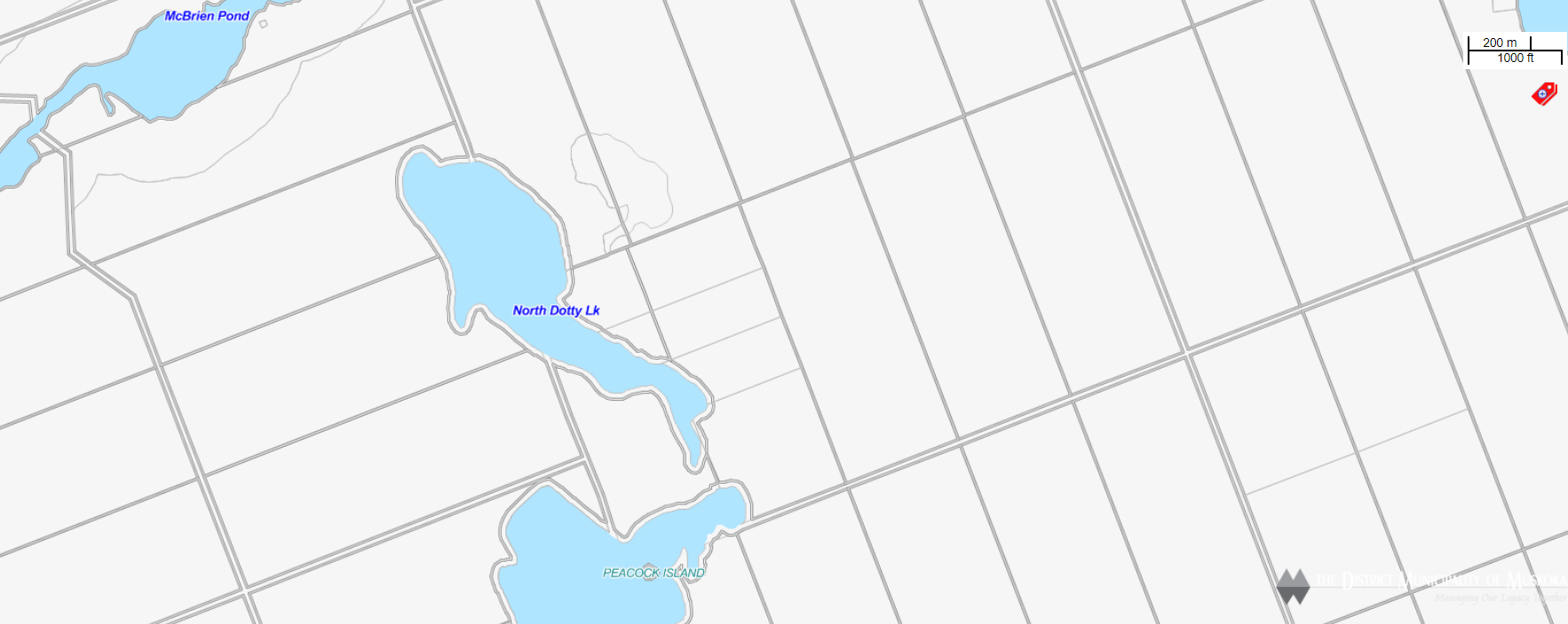Cadastral Map North Dotty Lake -  - Muskoka