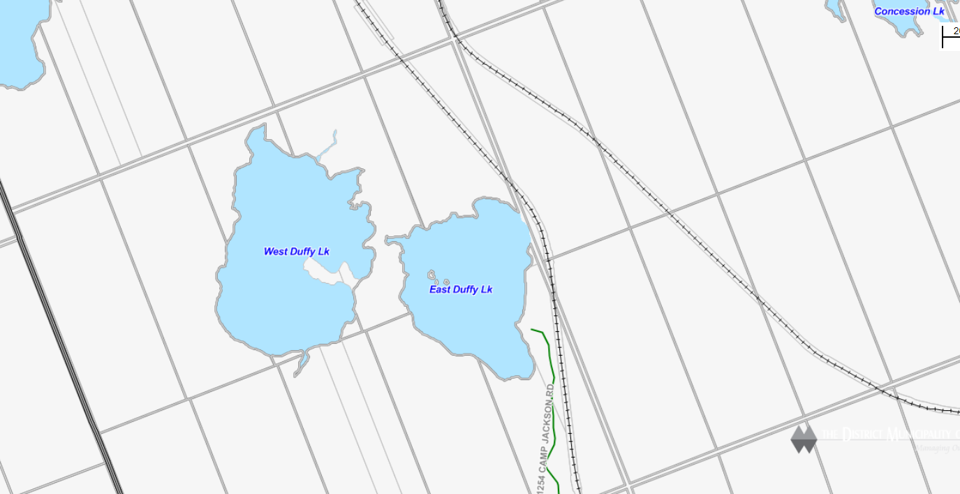 Cadastral Map West Duffy Lake -  - Muskoka