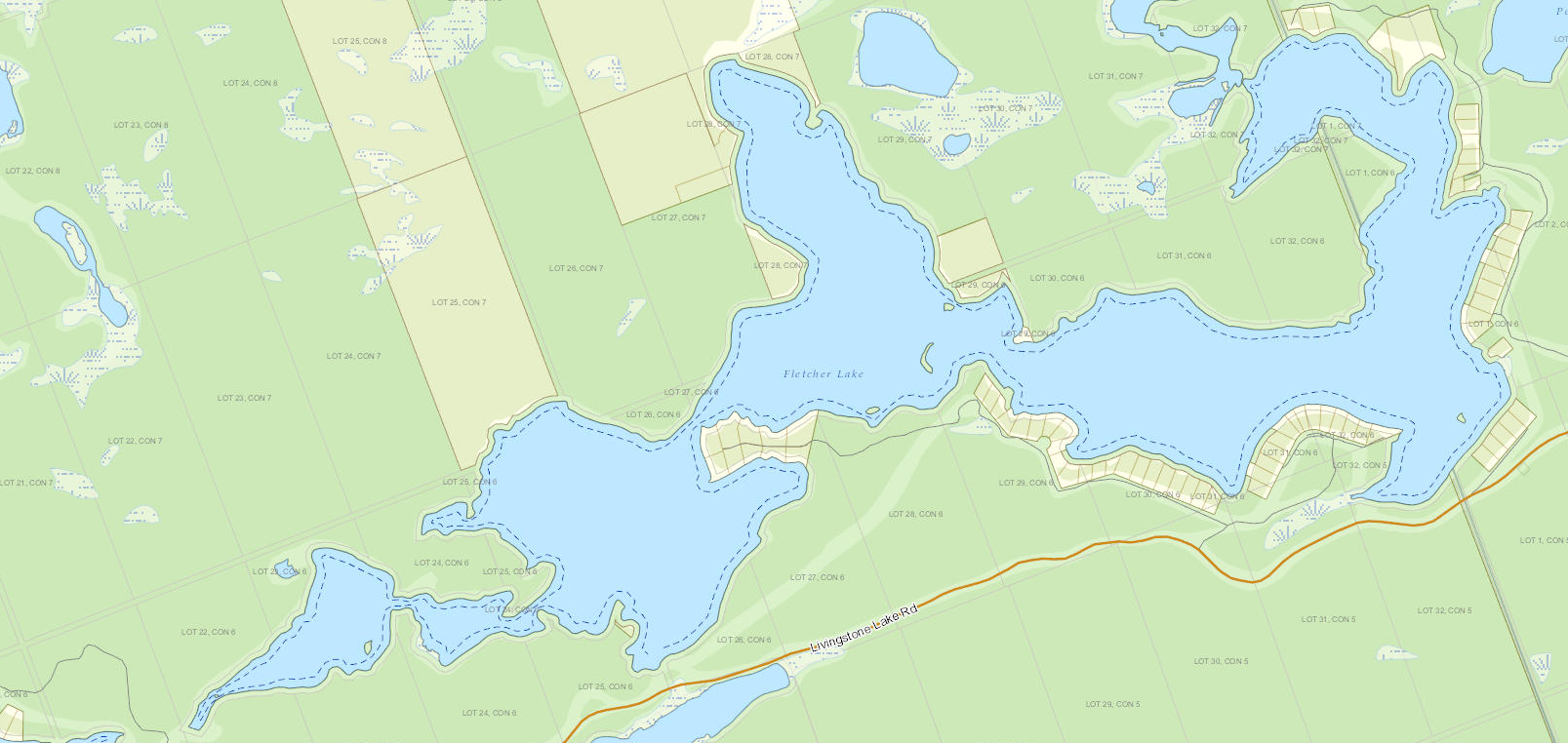 Fletcher Lake Cadastral Map - Fletcher Lake - Muskoka