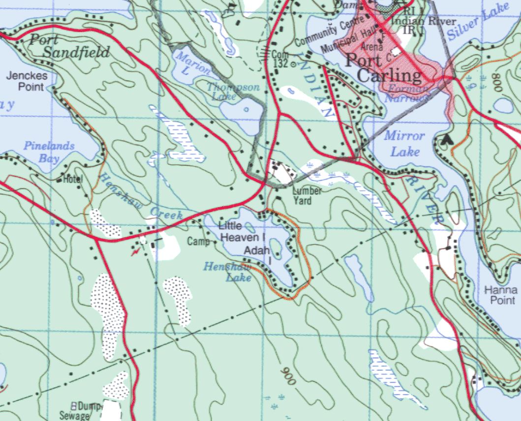 Topographical Map of Henshaw Lake -  - Muskoka