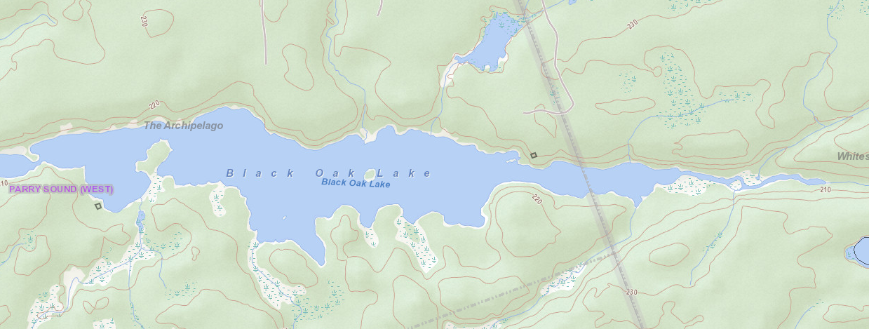 Black Oak Lake Cadastral Map - Black Oak Lake - Muskoka