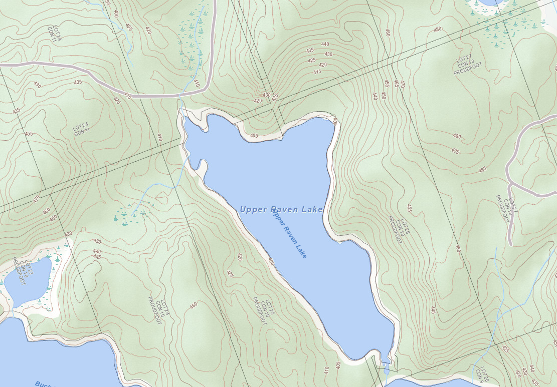 Upper Raven Lake Cadastral Map - Upper Raven Lake - Muskoka