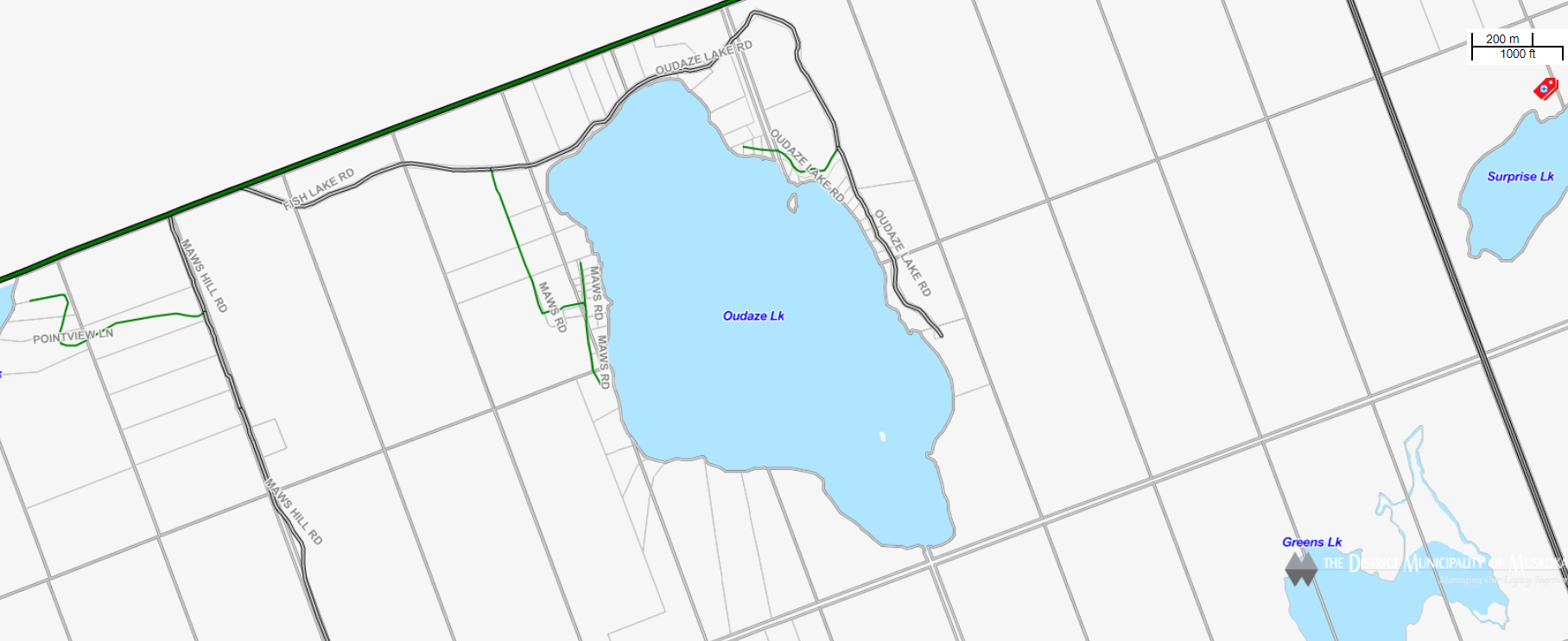 Cadastral Map Oudaze Lake -  - Muskoka