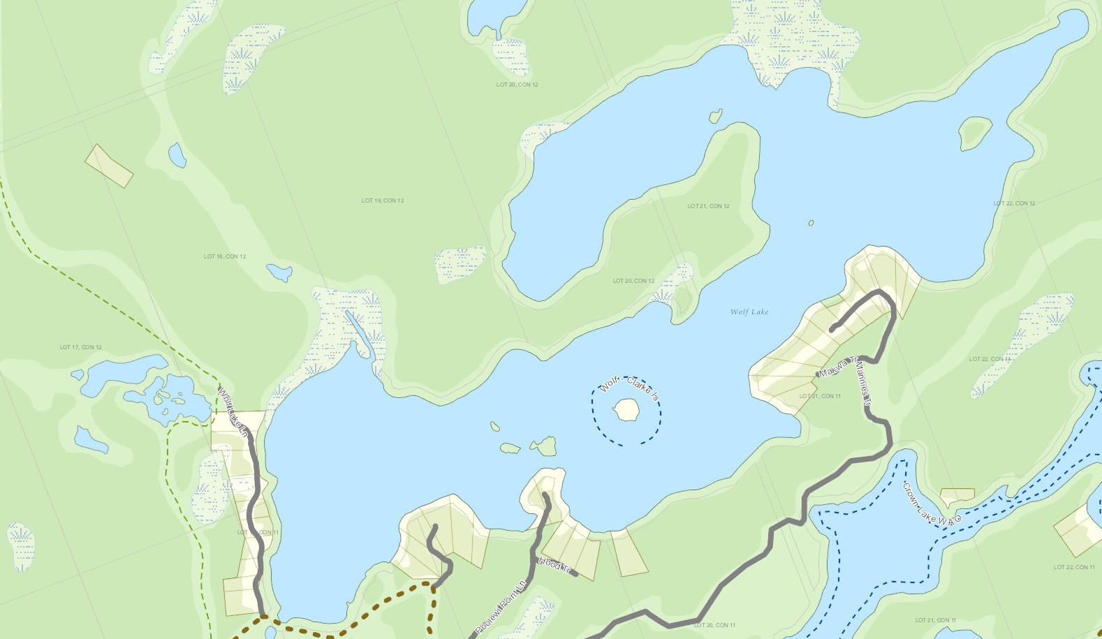 Crown Lake Cadastral Map - Crown Lake - Muskoka