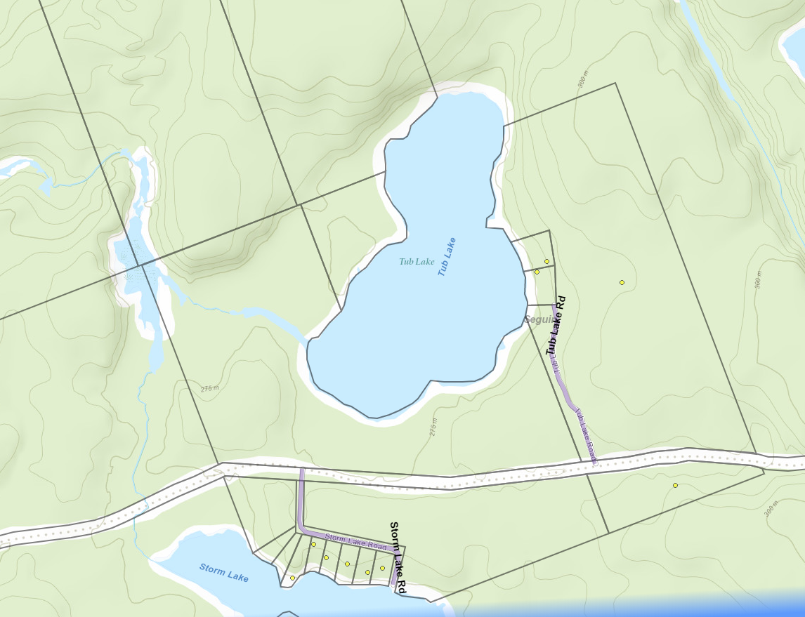 Tub Lake Cadastral Map - Tub Lake - Muskoka