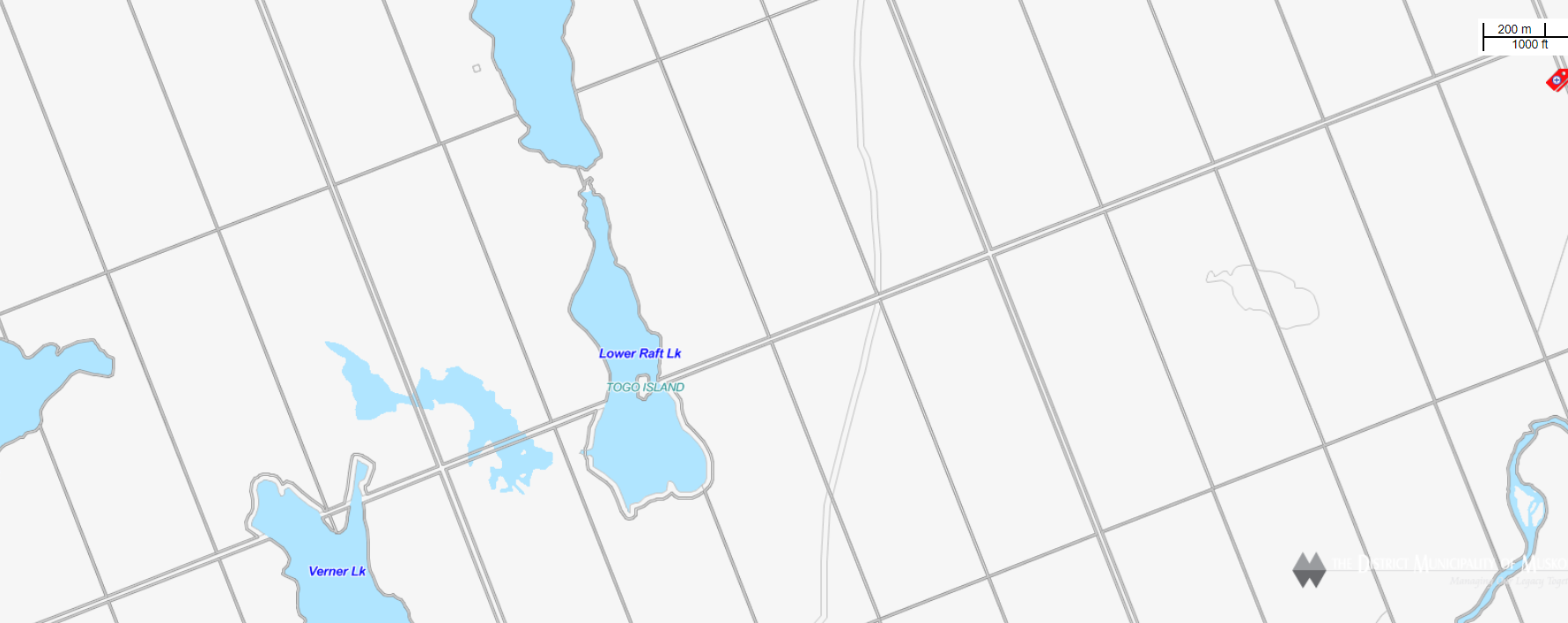 Cadastral Map Lower Raft Lake -  - Muskoka