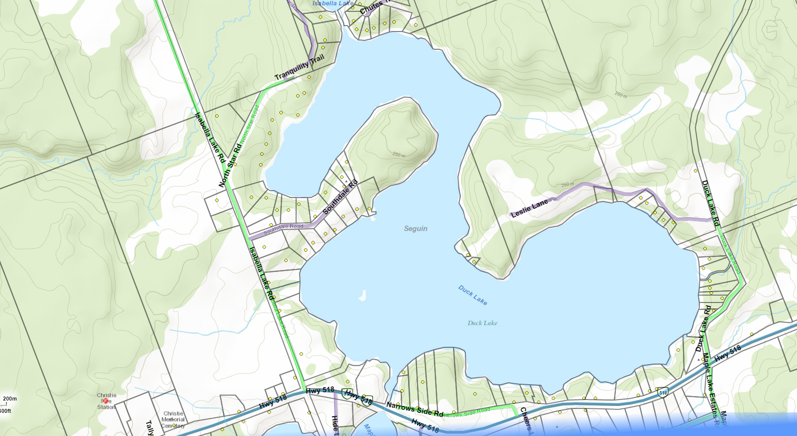 Duck Lake Cadastral Map - Duck Lake - Muskoka