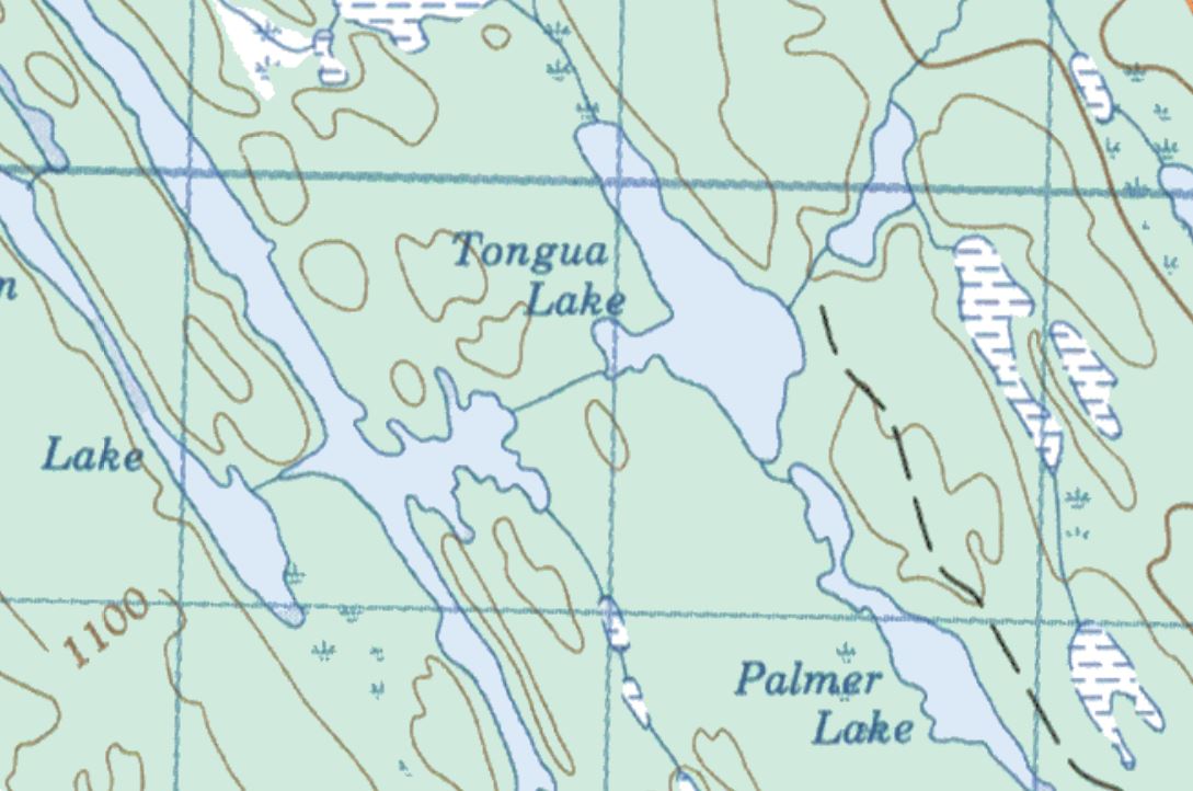Topographical Map of Tongua Lake -  - Muskoka