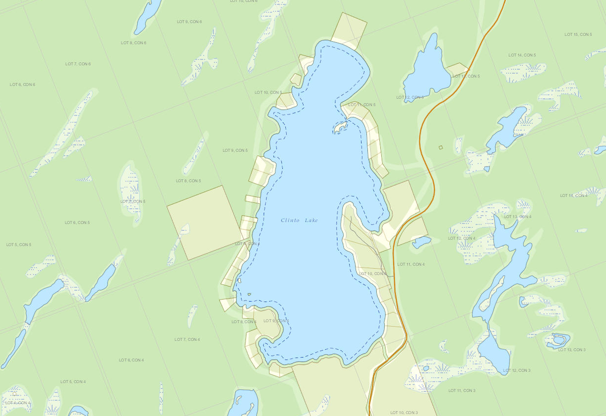 Clinto Lake Cadastral Map - Clinto Lake - Muskoka