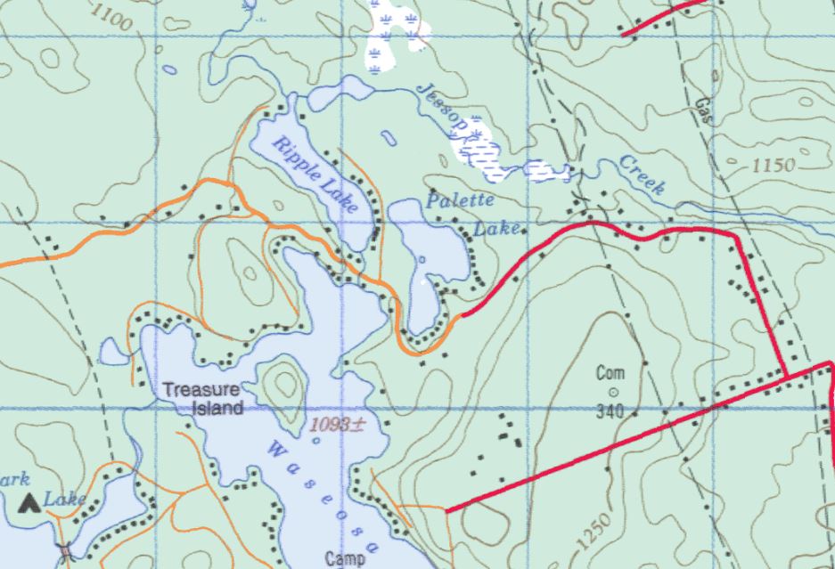 Topographical Map of Palette Lake -  - Muskoka