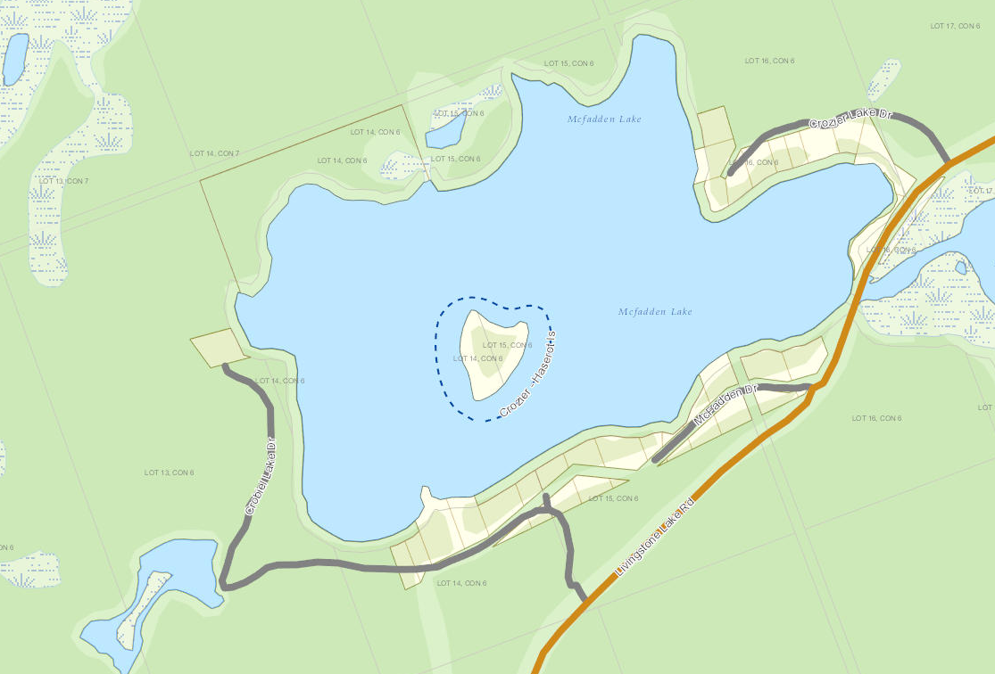McFadden Lake Cadastral Map - McFadden Lake - Muskoka