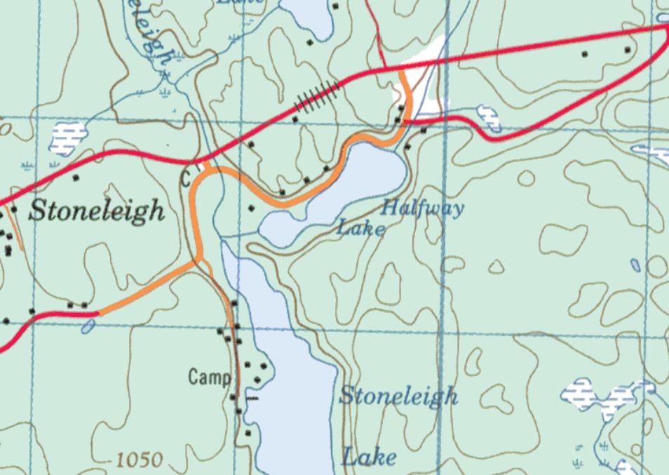 Topographical Map of Halfway Lake -  - Muskoka