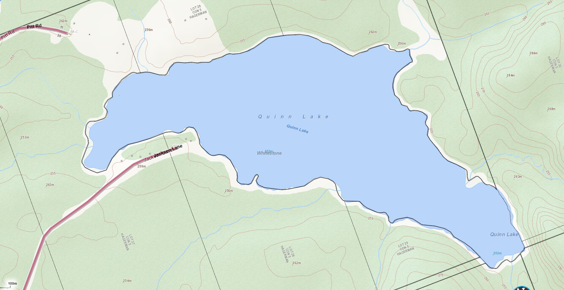 Quinn Lake Cadastral Map - Quinn Lake - Muskoka