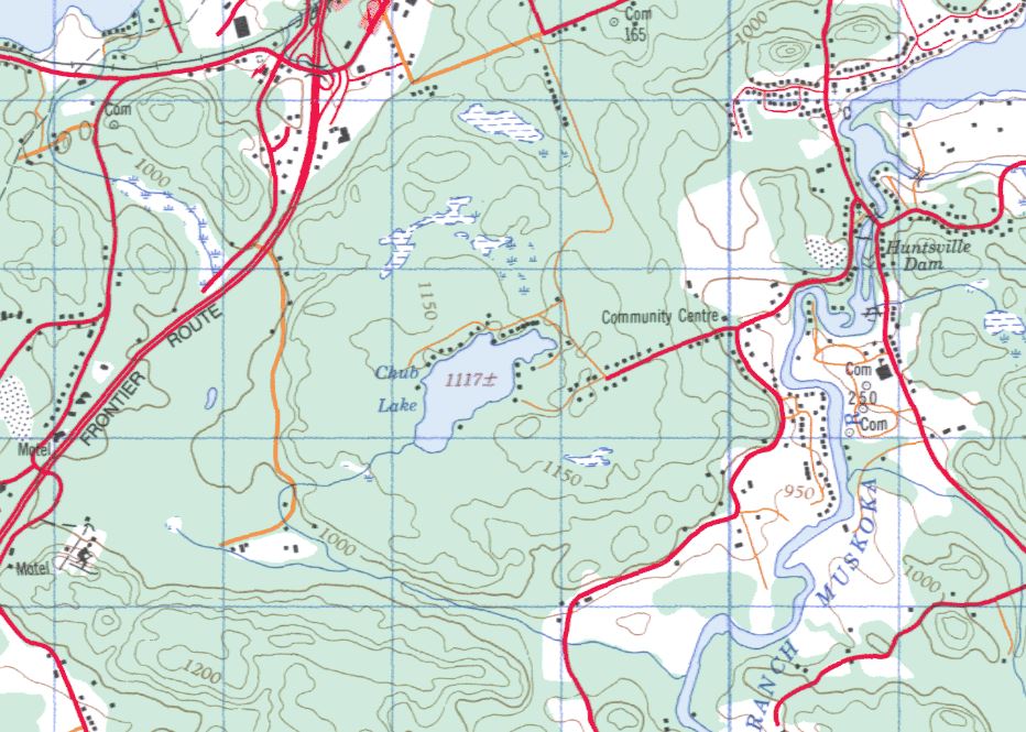 Topographical Map of Chub Lake -  - Muskoka