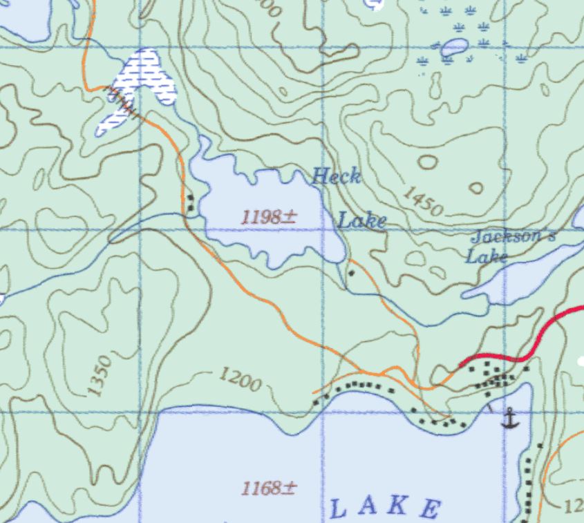 Topographical Map of Heck Lake -  - Muskoka