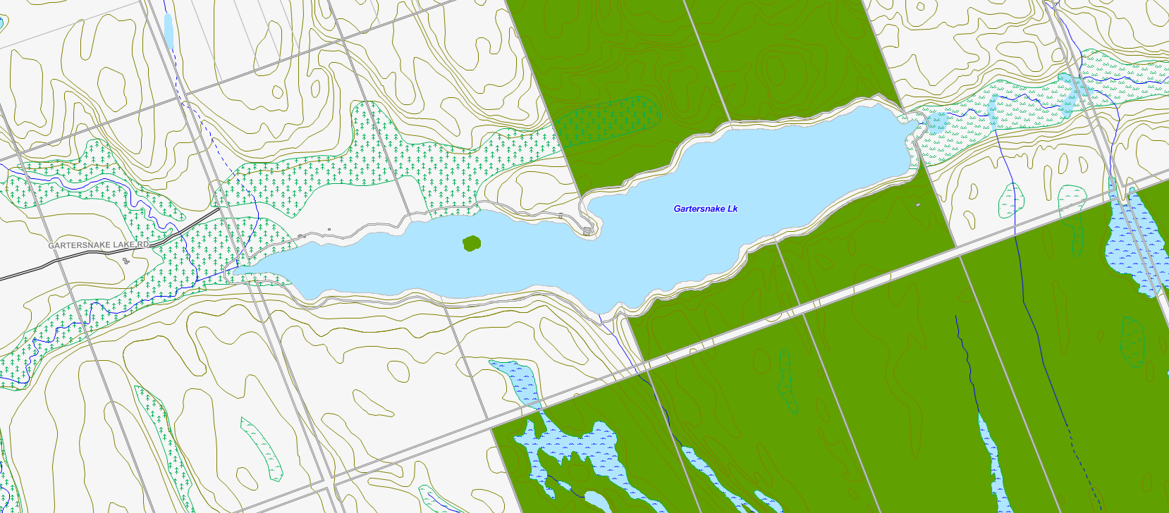 Gartersnake Lake Cadastral Map - Gartersnake Lake - Muskoka